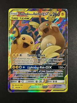 MINT Raichu & Alolan Raichu GX 54/236 Sm-Unified Minds Holo Pokemon TAG TEAM - Image 2