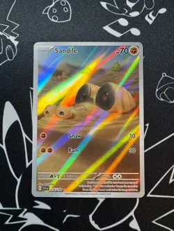 Sandile 216/198 Pokemon TCG Scarlet & Violet Base Holo Illustration Rare English - Image 1
