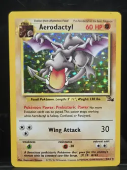 Aerodactyl 1/62 Holo Fossil Pokemon TCG LP (w/video) - Image 1
