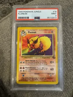 1999 POKEMON JUNGLE FLAREON #19 MINT PSA 9 - Image 1