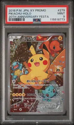 2016 Pokemon Japanese XY Promo 20th Anniversary Festa #279 Pikachu Holo PSA 9 - Image 2