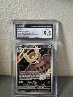 2024 Pokemon CGC 9.5 Noctowl Black Star Promos-141 Stellar Crown ETB - Image 1