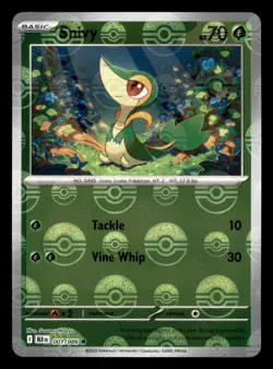 Snivy 001/086 BLK Black Bolt Pokemon Poke Ball Reverse Holo Moderately Played - Image 1
