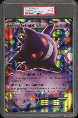 2014 POKEMON XY PHANTOM FORCES GENGAR-EX BOX-TAG #34 GENGAR EX PSA 6 - Image 1