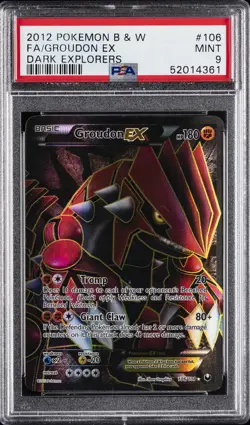 2012 POKEMON B&W DARK EXPLORERS #106 FULL ART/GROUDON EX PSA 9 - Image 1