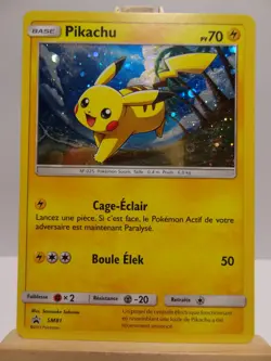 Carte Pokemon " Pikachu " Promo - Holo - SM81 - Soleil & Lune - LP - FR - Image 3