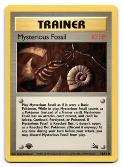 Mysterious Fossil LP 62/62 1st Edition Fossil Pokemon TCG Regular - Image 1