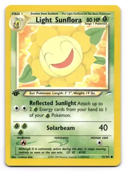 Light Sunflora NM 72/105 1st Edition Neo Destiny Pokemon TCG Regular - Image 1