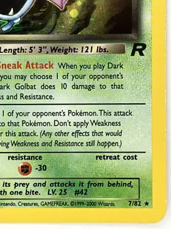 Dark Golbat LP SWIRL 7/82 Unlimited Team Rocket Pokemon TCG Holo - Image 5