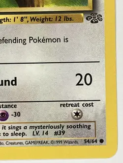 Jigglypuff LP 54/64 1st Edition Jungle Pokemon TCG Regular - Image 4