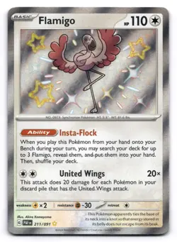 Flamigo NM 211/091 SV: Paldean Fates Pokemon TCG Holo - Image 1