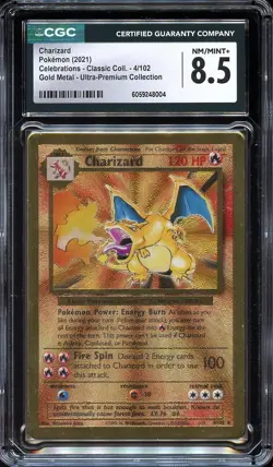 Pokemon Celebrations Gold Metal Charizard 4/102 CGC 8.5 NM/MINT+ - Image 1