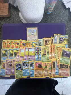 LOT OF 47 VINTAGE POKEOM FIRST EDITION FOSSIL CARDS WITH ONE HOLO WOTC - Image 1
