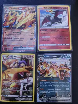 Charizard Pokemon Card Lot (4) – Radiant Charizard, Charizard ex, Etc - Image 1