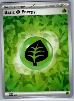 Basic Grass Energy (Cracked Ice Holo) 009 Scarlet & Violet - Pokemon Card - NM - Image 1