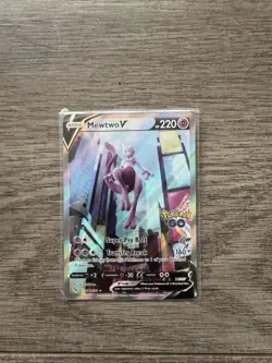 Pokemon Go TCG Mewtwo v Full Art Holo Ultra Rare Card Alternative Art 072/078 - Image 1