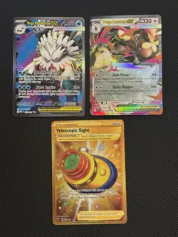 Lot Of 3 Pokemon Cards (Full Art, Ex, Trainer) - Image 1