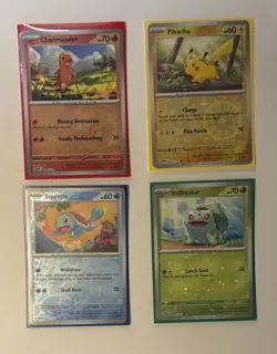 Pokemon Costco 151 Cosmo Foil Promo Set Pikachu Squirtle Charmander Bulbasaur - Image 1