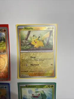 Pokemon Costco 151 Cosmo Foil Promo Set Pikachu Squirtle Charmander Bulbasaur - Image 3