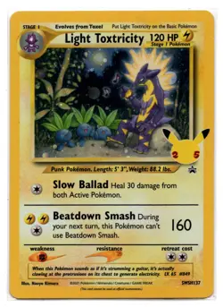 Pokemon TCG Light Toxtricity SWSH137 25th Celebrations Black Star Promo - Image 1