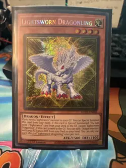 Yugioh! Lightsworn Dragonling MP25-EN066 Prismatic Secret Rare 1st Edition NM - Image 1