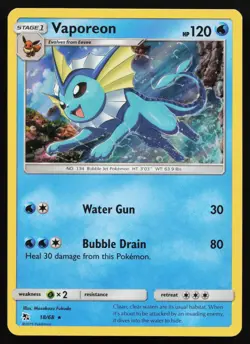 Vaporeon 18/68 Holo Rare Hidden Fates Pokemon Card - Image 1