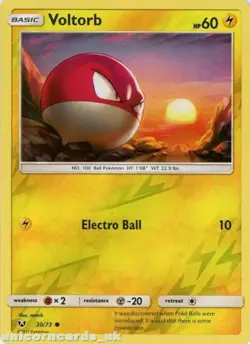 POKEMON CARD REVERSE HOLO VOLTORB 30/73 NO 100 BALL POKEMON TCG CCG - Image 1
