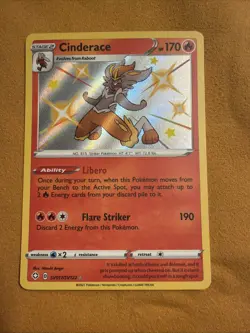 Cinderace - SV017/SV122 - Pokemon Shining Fates Sword Shield Shiny Rare Card NM - Image 1