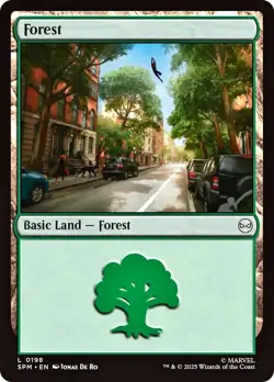 Forest (0198) Marvel's Spider-Man MTG Regular - Image 1