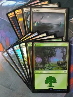 FOIL Basic Land Set of 10 - All Arts | 7% Off 2+ | LOTR | NM | MTG - Image 1