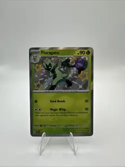 Pokemon Paldean Fates Black Star Promo Shiny Floragato 077 Near Mint - Image 1