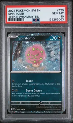 2023 POKEMON SVI EN-SCARLET & VIOLET TRIPLE WHAMMY TIN #129 SPIRITOMB PSA 10 - Image 1