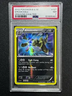 2012 Krookodile #127/124 Pokemon B&W Dragons Exalted - PSA 7 NM Holo - Image 1