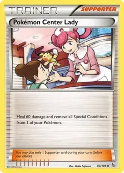 Pokemon Center Lady~93/106~NM~Flashfire~PKM - Image 1