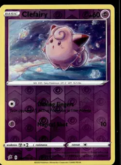 Pokemon Clefairy 074/192 Rebel Clash Reverse Holo Common - Image 1