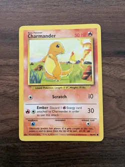Pokemon TCG Charmander Base Set 46/102 Regular Unlimited Common Card LP - Image 1