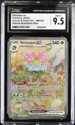 CGC 9.5 MINT Venusaur ex 198/165 Scarlet & Violet: 151 SIR Holo Pokemon Card - Image 1