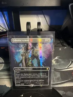 Celestial Armor (Borderless) (Mana Foil) Foundations Foil - Image 1
