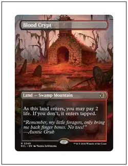 1x Blood Crypt, Double-Sided Borderless Art 0349, Lorwyn Eclipsed, Magic MTG NM - Image 1