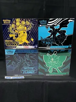 Pokemon TCG: Black Bolt, Surging Sparks, Phantasmal Flames, & TM ETB (lot of 4) - Image 1