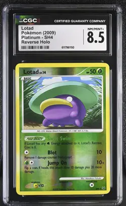 CGC 8.5 Lotad 2009 Platinum SH4 Reverse Holo Pokemon Card - Image 1