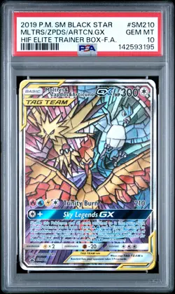 2019 POKEMON SM BLACK STAR PROMO FULL ART/MOLTRES & ZAPDOS & ARTICUNO GX PSA 10 - Image 1