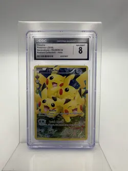 CGC 8 Pikachu RC29/RC32 Holo Pokemon Generations Radiant Collection 2016 - Image 1
