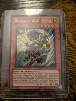Yugioh Gladiator Beast Darius LCGX-EN244 Unlimited Secret Rare Holo - VLP-NM - Image 1