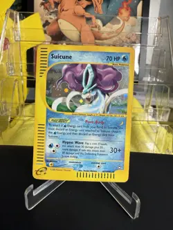 Suicune H25/H32 Holo Rare Aquapolis e-Reader 2002 Pokemon Card w/ Swir - Image 1
