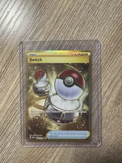 Switch 206/165 Scarlet & Violet 151 Gold Hyper Rare Pokemon TCG Card NM - Image 1