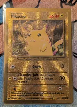 Pokemon TCG Celebrations Pikachu Gold Metal Card 58/102 25th Anniversary - Image 1