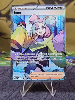 Pokemon TCG Iono SVP124 Black Star Promo Full Art Holo Card NM- - Image 1