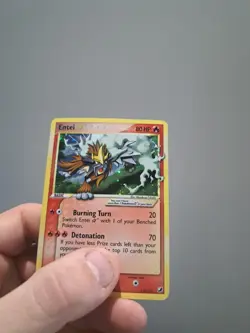 Pokemon Entei Gold Star Card 113/115 EX Unseen Forces Rare - Image 2