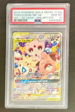 Togepi & Cleffa & Igglybuff GX 143a/236 PSA 10 Pokemon TAG TEAM - Image 1